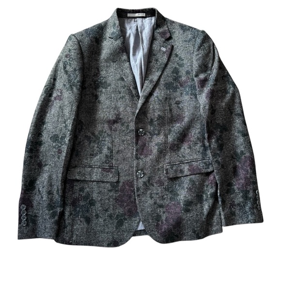 Edge By WD-NY Men’s Grey Floral Blazer Size Medium EUC - Picture 1 of 7
